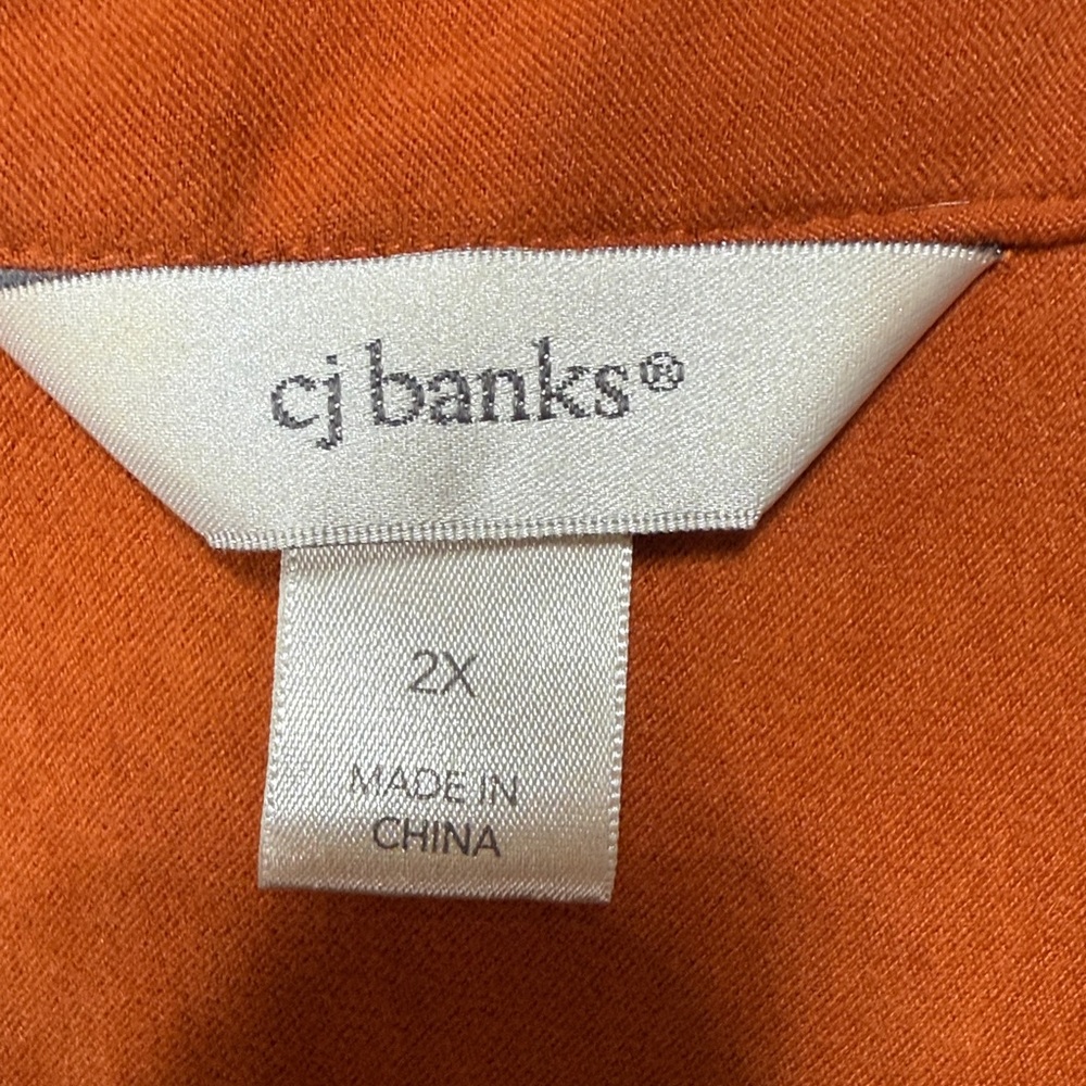 CJ Banks Rust Button-Down Shirt - Picture 9 of 12